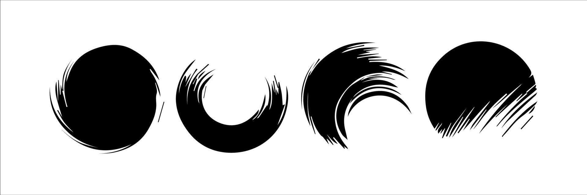 Vector set of grunge circle brush