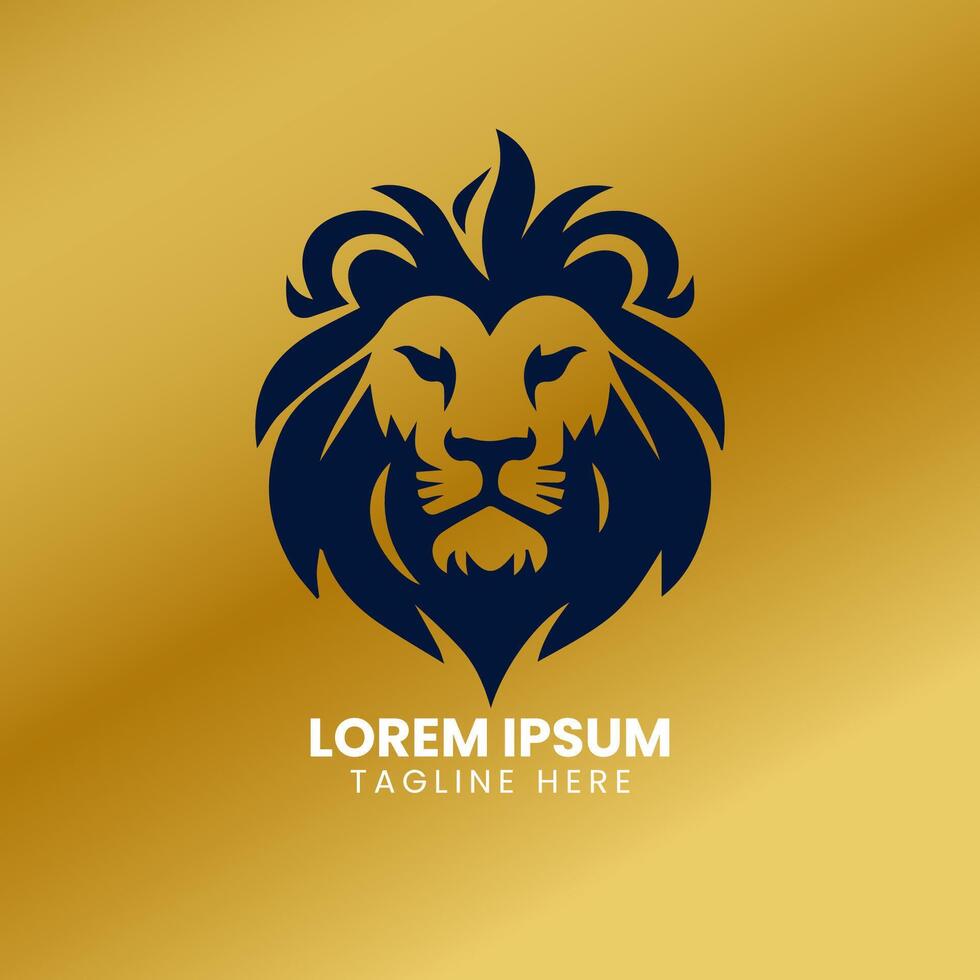 Lion Gold logo design vector template