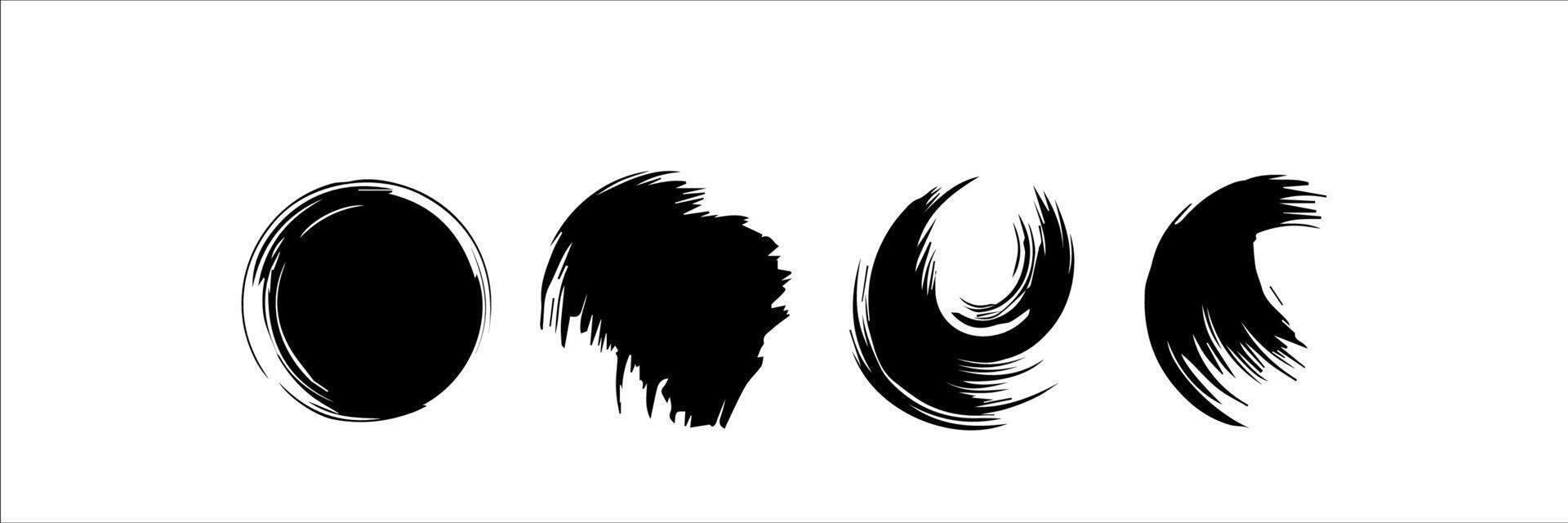 Vector set of grunge circle brush