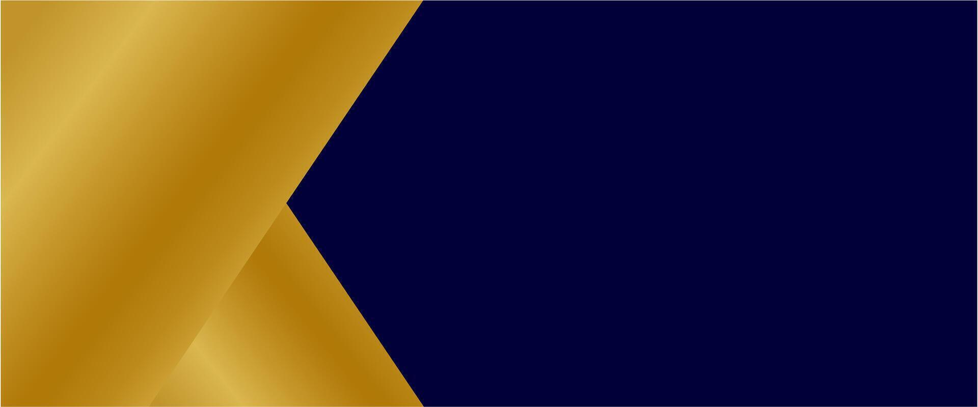 Abstract elegant dark blue background with golden shape vector