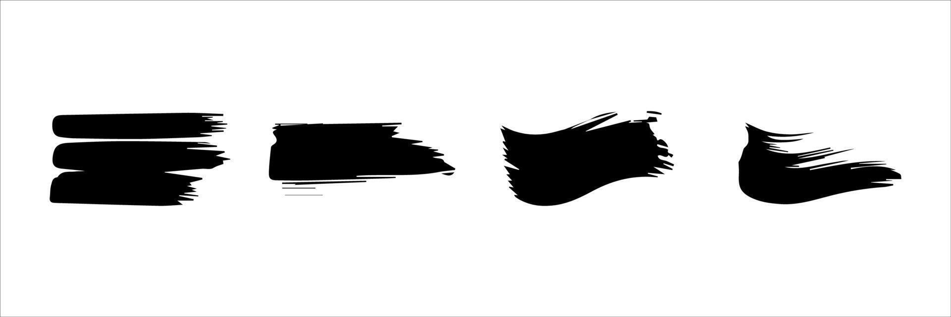 Brush strokes. Vector paintbrush, brush strokes templates. Grunge design elements. Long text boxes. Dirty distress texture banners. Grungy painted