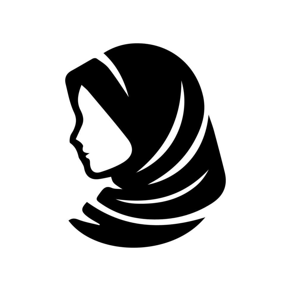 plantilla de logotipo de vector de belleza hijab de mujer