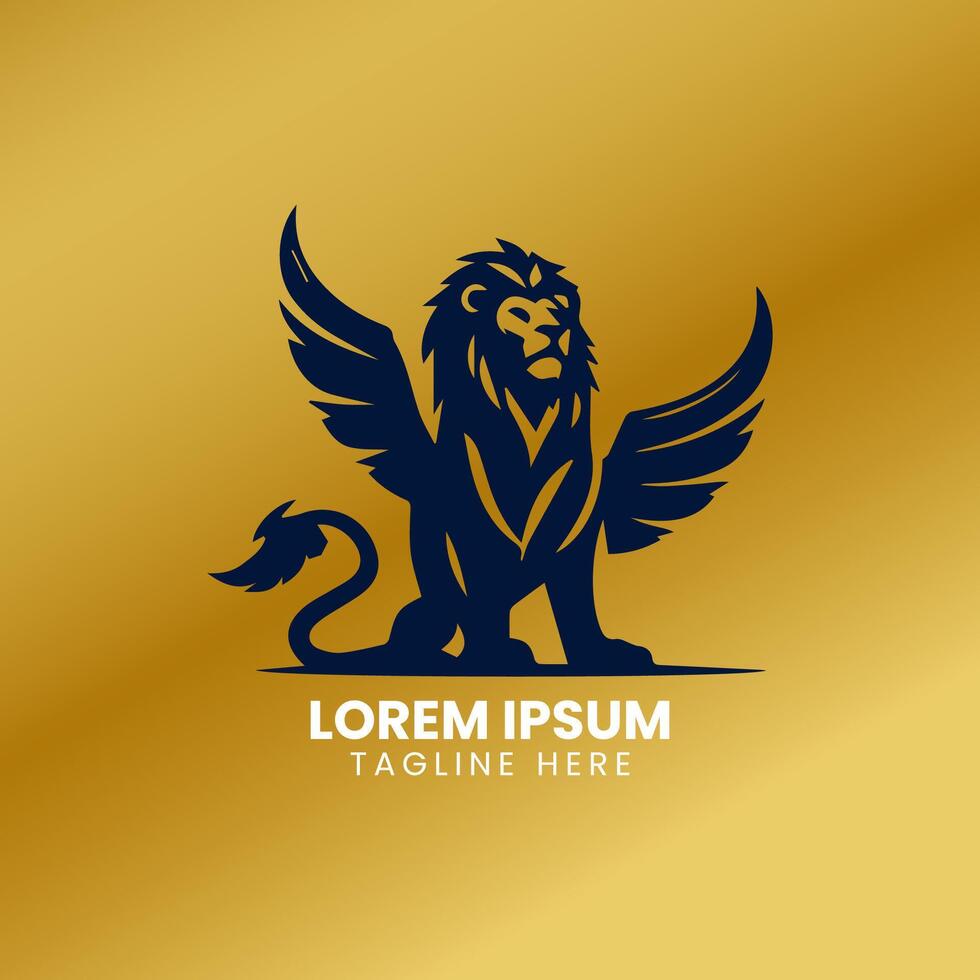 león oro logo diseño vector modelo