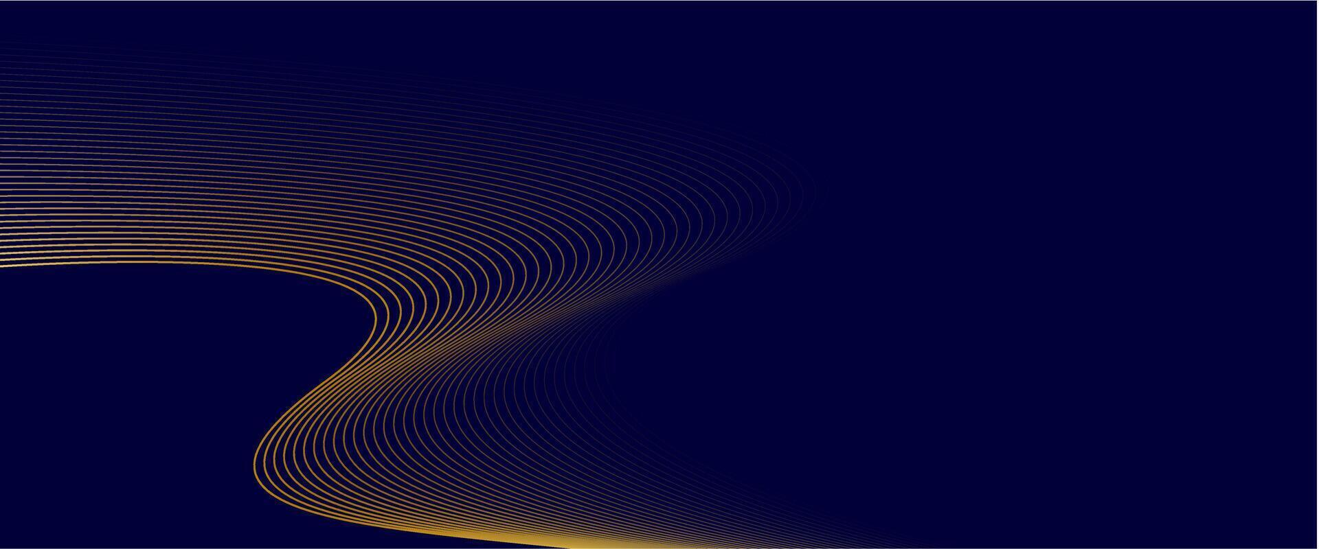 Abstract elegant dark blue background with golden shape vector