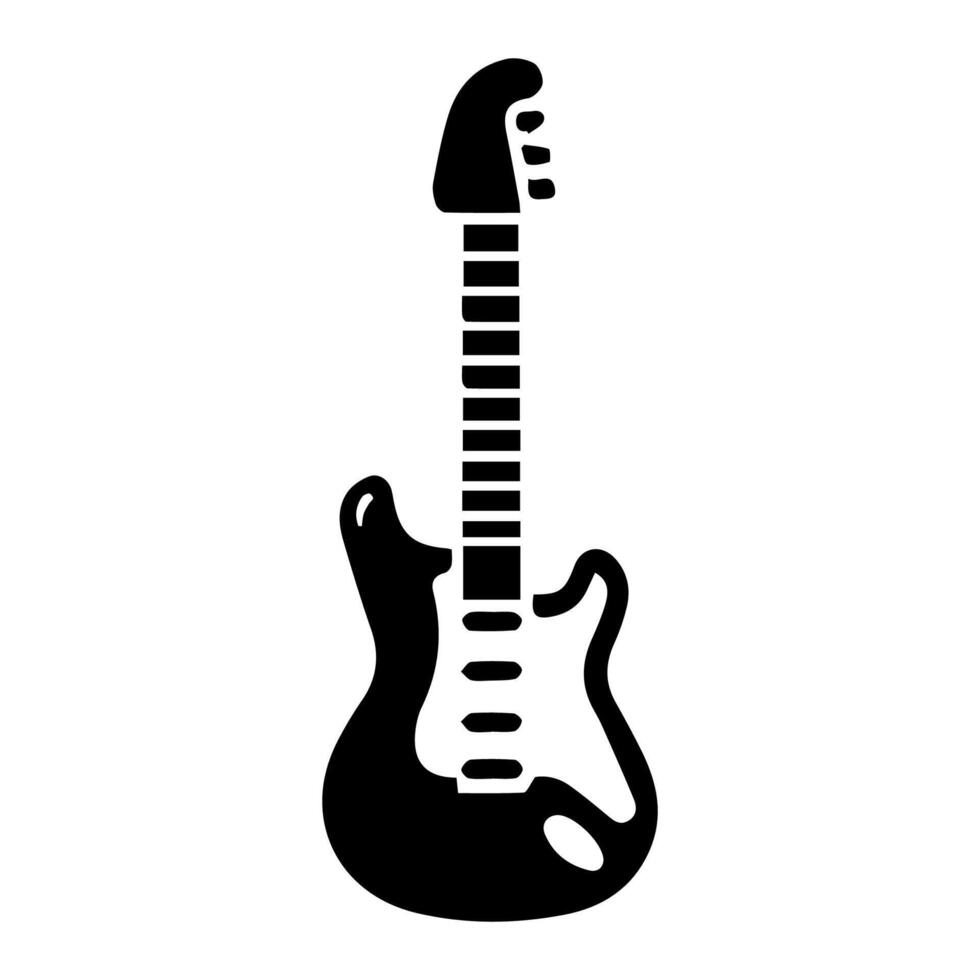 acústico y eléctrico guitarra contorno musical instrumentos vector aislado silueta guitar garabatear