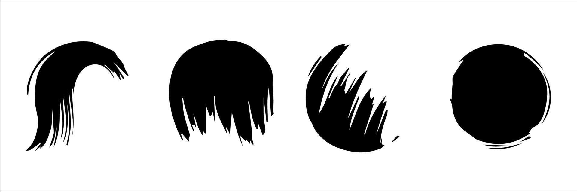 Vector set of grunge circle brush
