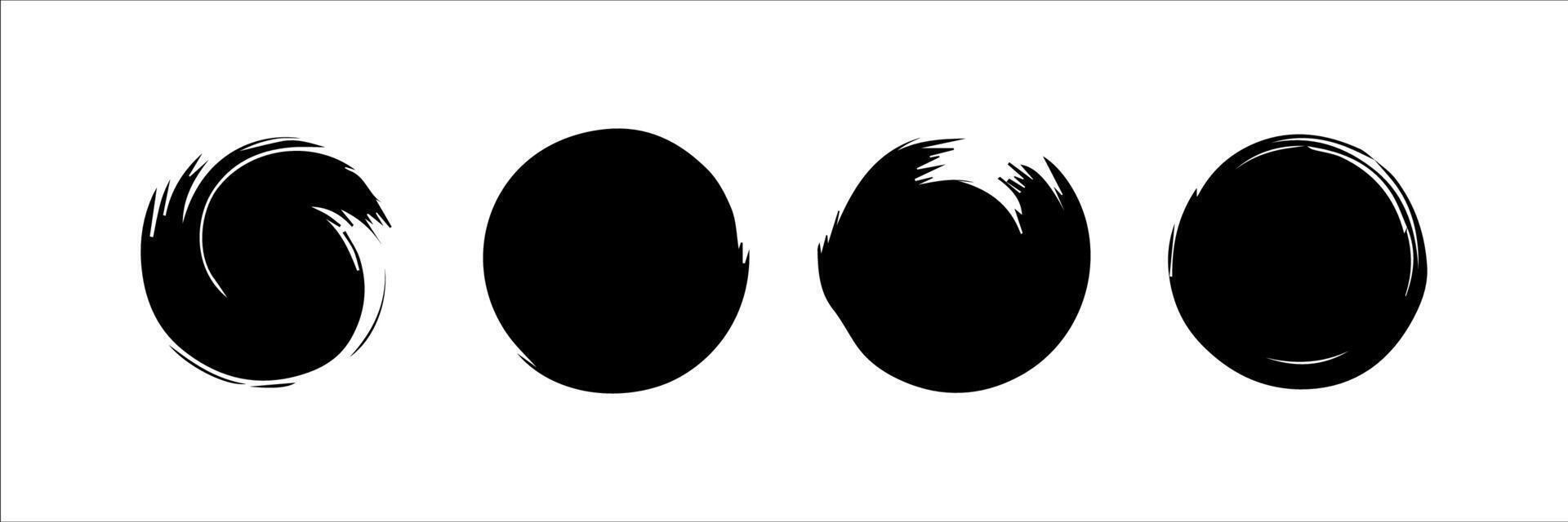 Vector set of grunge circle brush