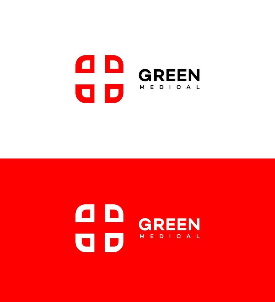 green medical logo Icon Brand Identity Sign Symbol Template vector