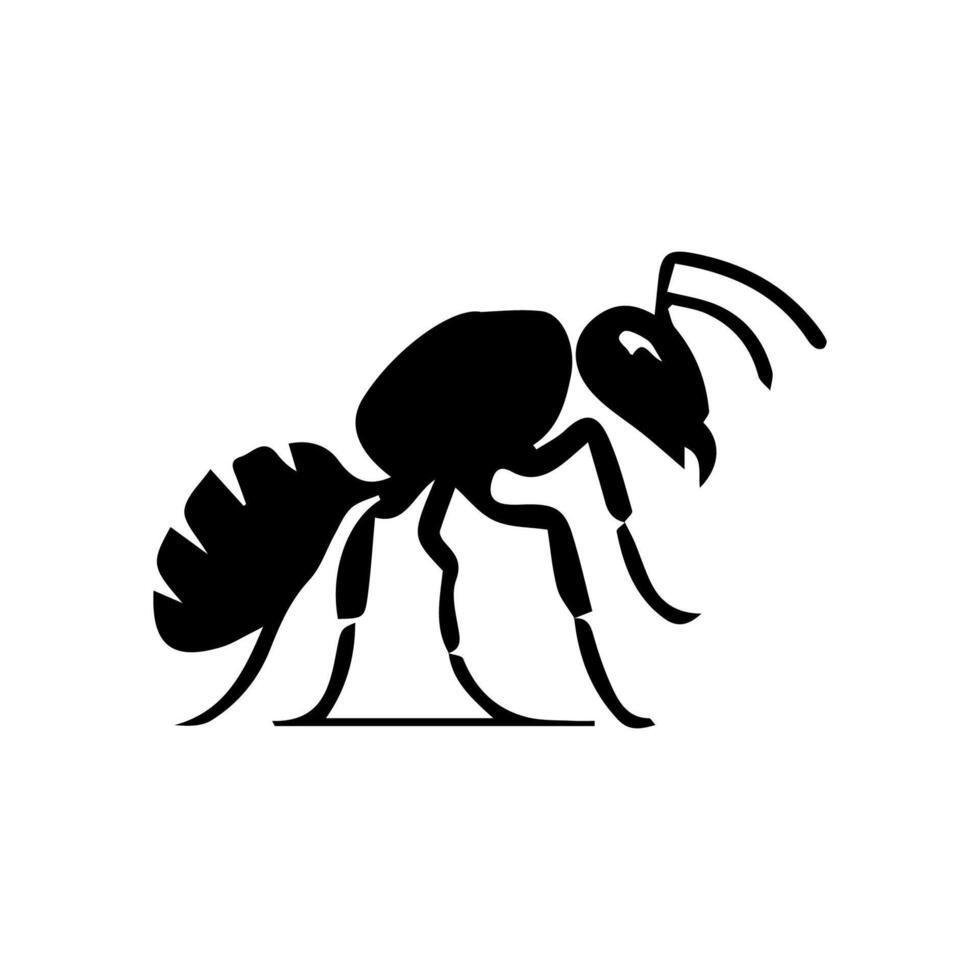 Silhouettes of ants. Free vector