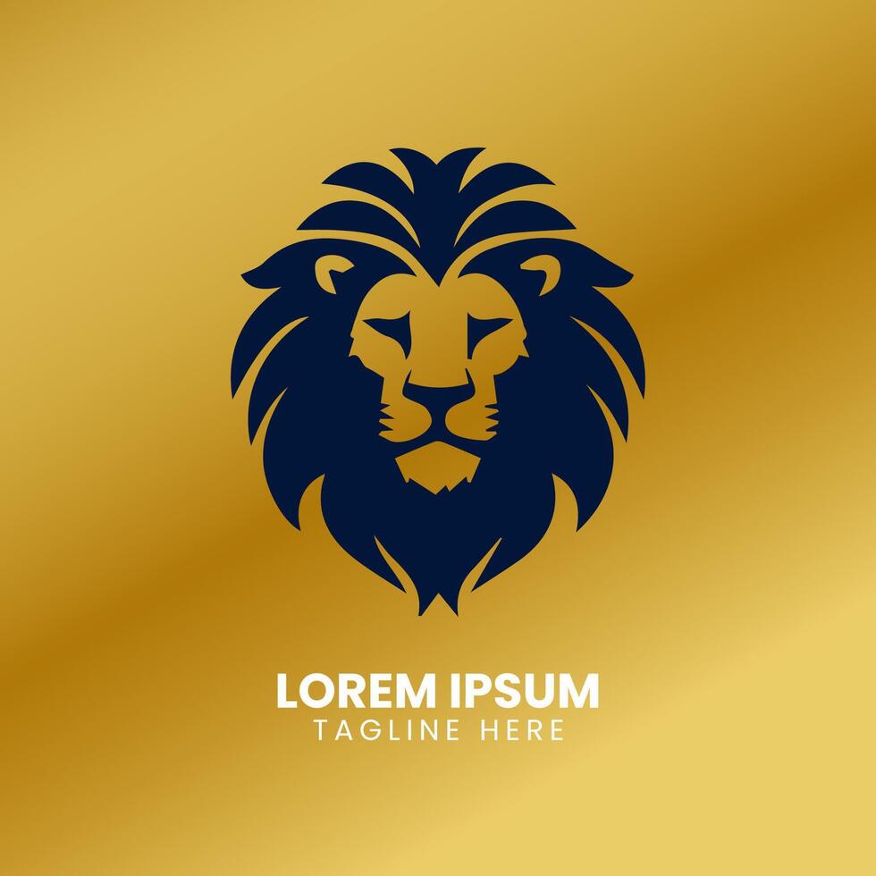 Lion Gold logo design vector template