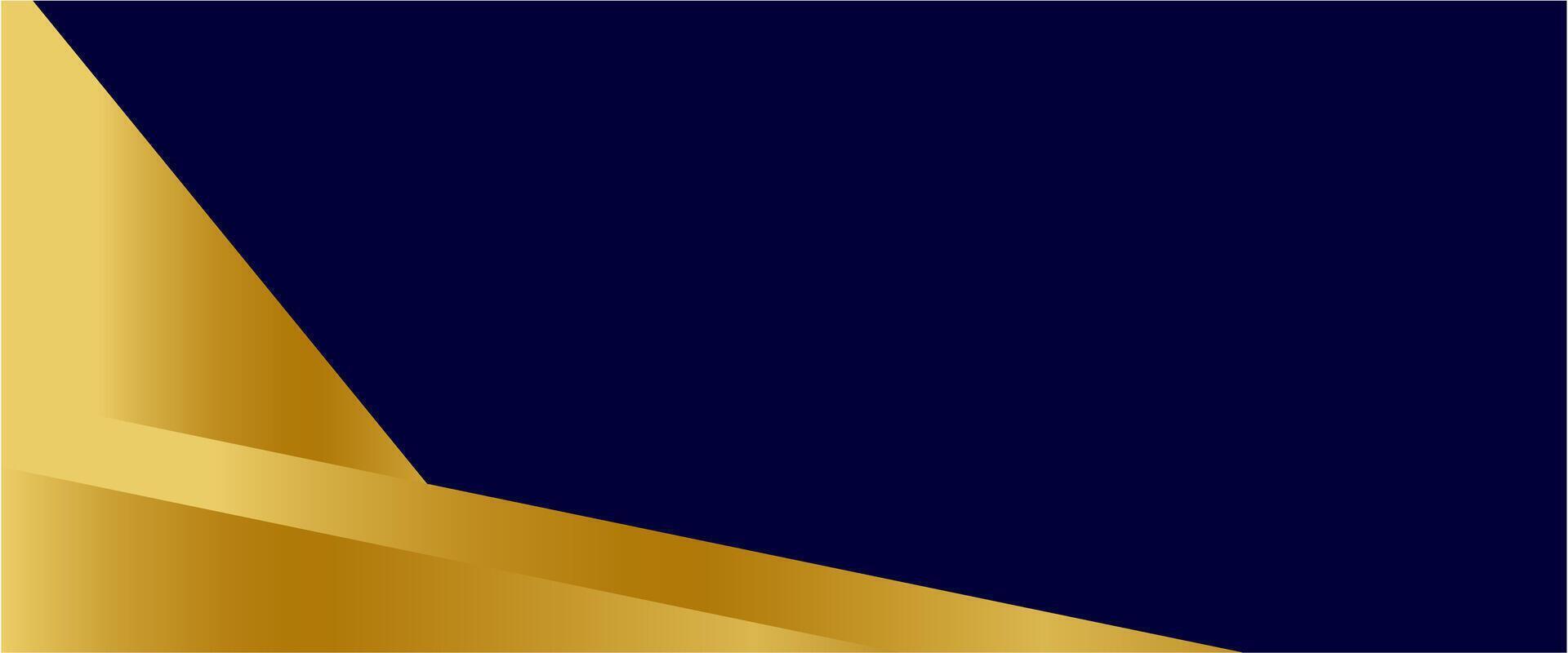 Abstract elegant dark blue background with golden shape vector