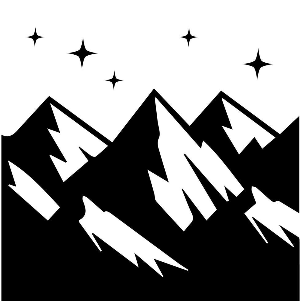 Montain outline images. Vector Illustration and logo.