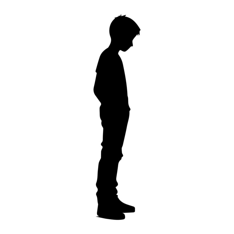 Alone boy sad Silhouette of Very sad man Free Vector