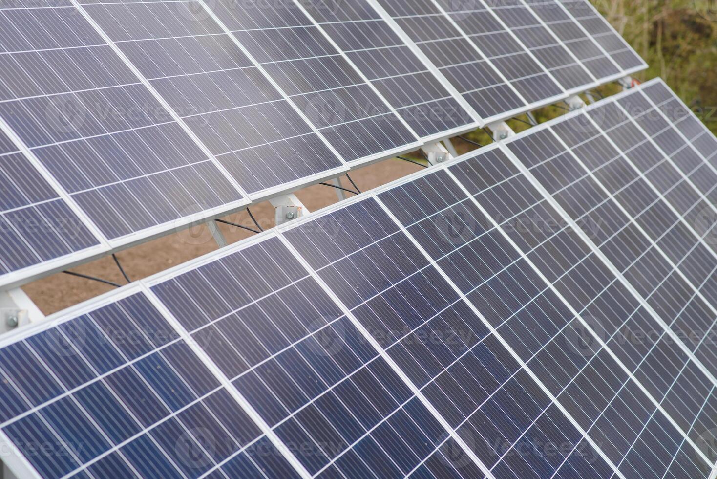 Green economic, solar panels to produce electricity from the sun photo