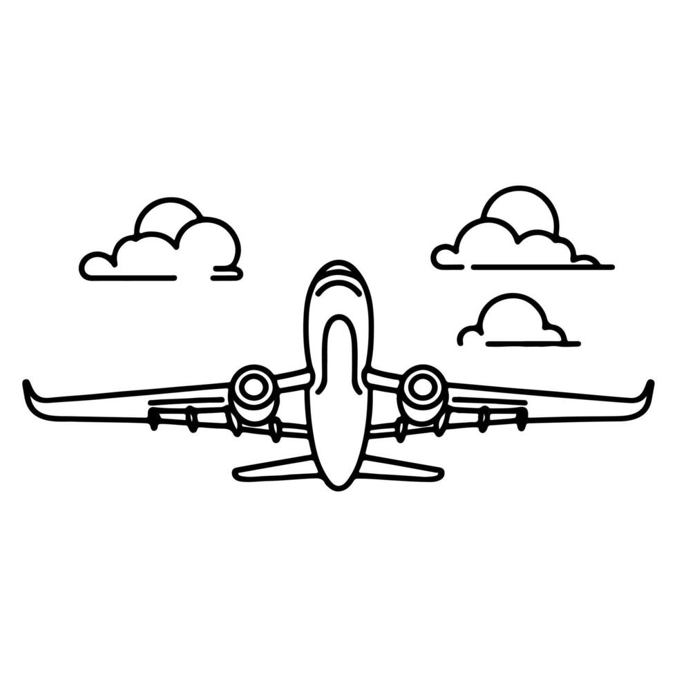 AI generated Airplane flat icon sign design outline doodle international travel vector illustration on white background