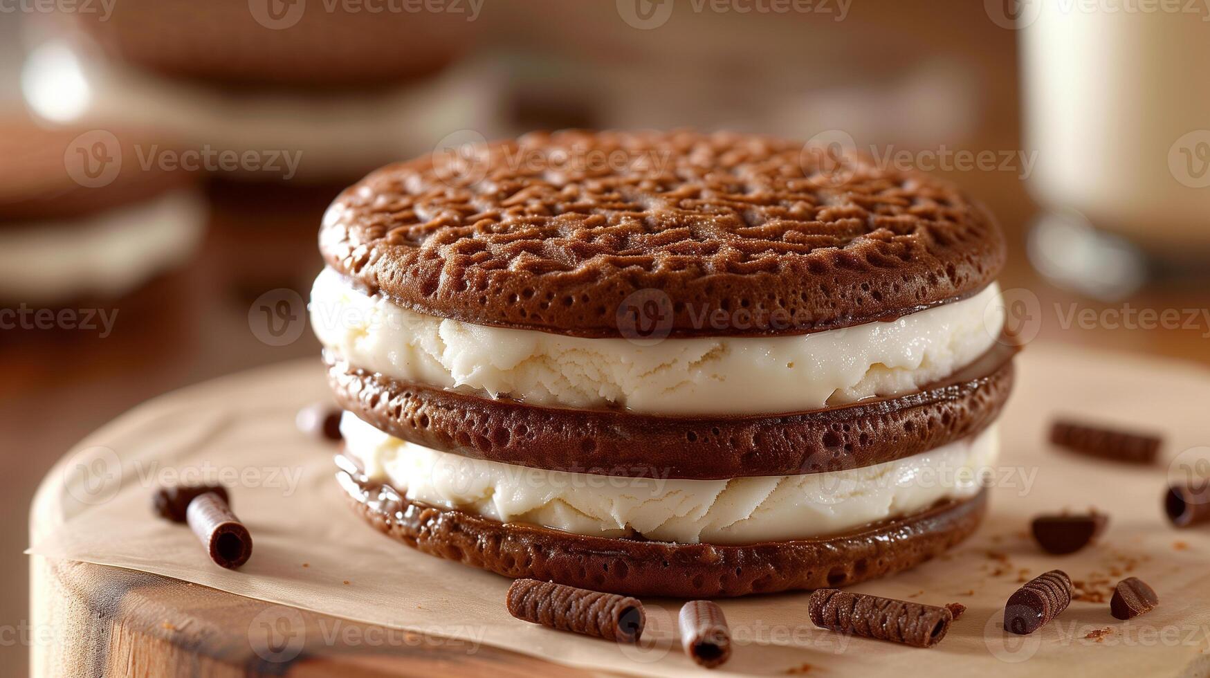 AI generated Ice Cream Sandwich Background photo