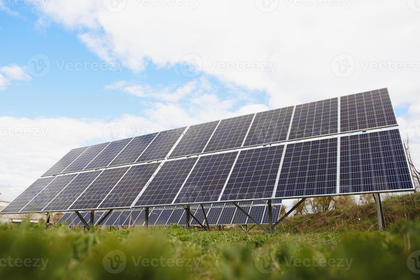 Solar panel against blue sky photo