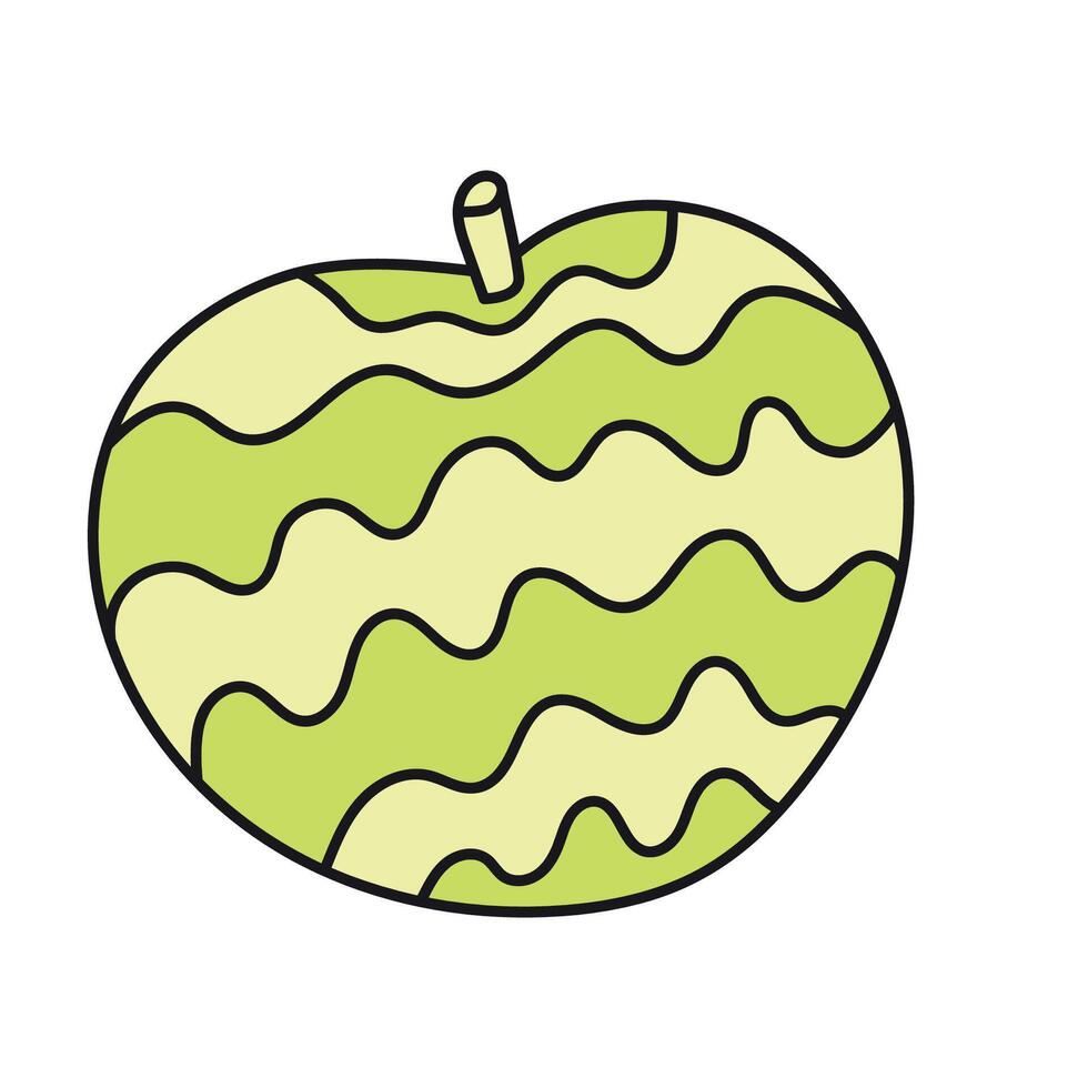 Abstract apple. Vector illustration in doodle style.