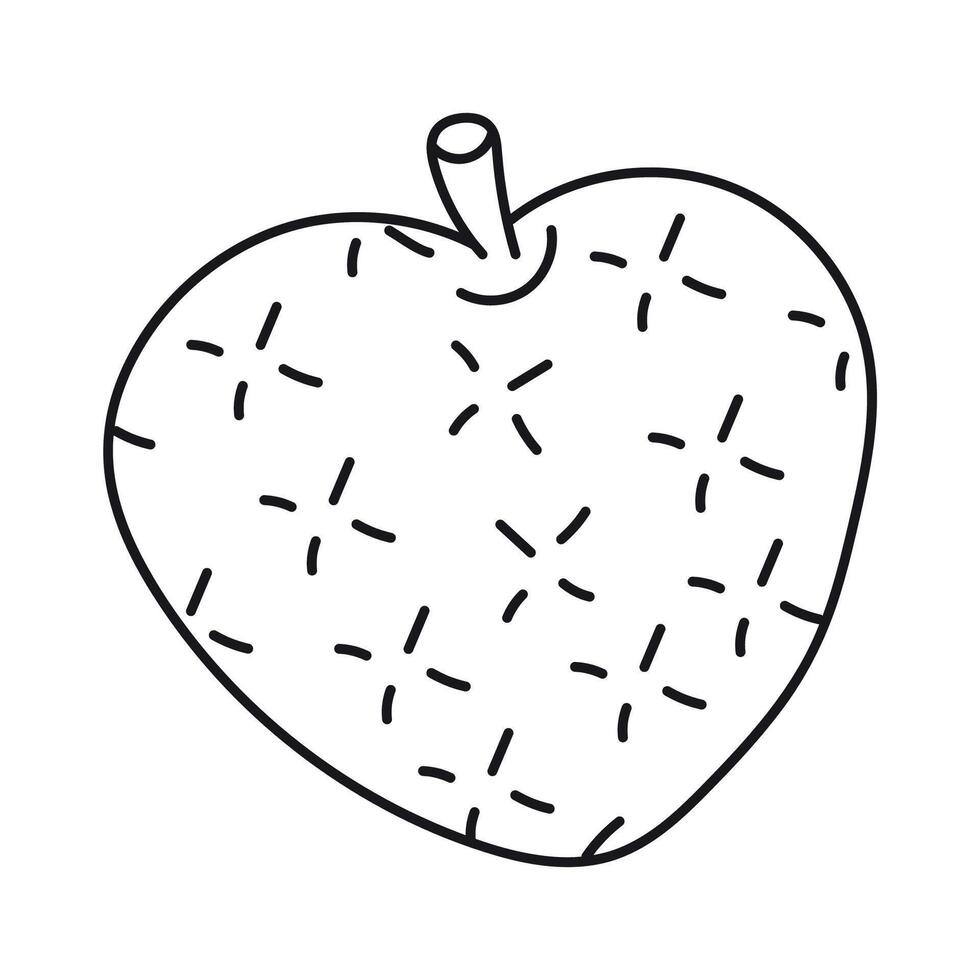 Abstract apple. Vector illustration in doodle style.
