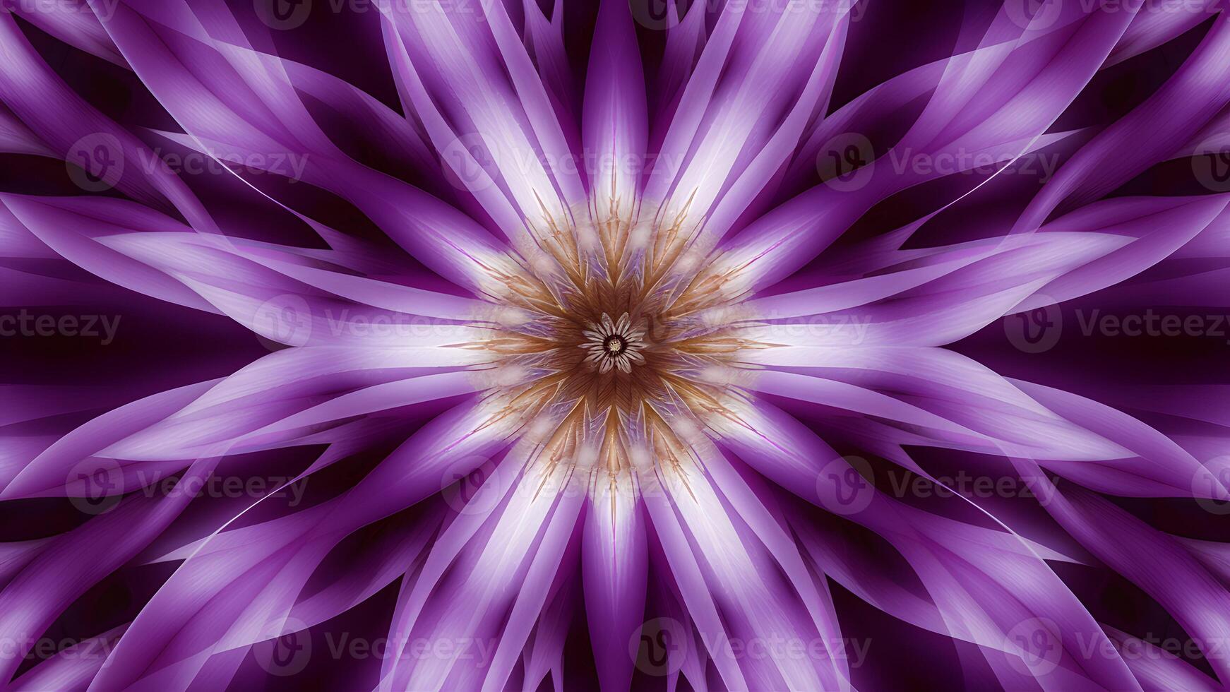 AI generated Beautiful symmetrical abstract violet background with clematis bloom macro photo