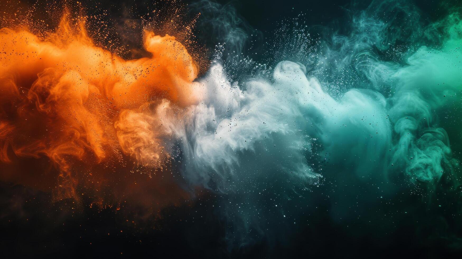 AI generated Colorful Smoke Cloud on Black Background photo