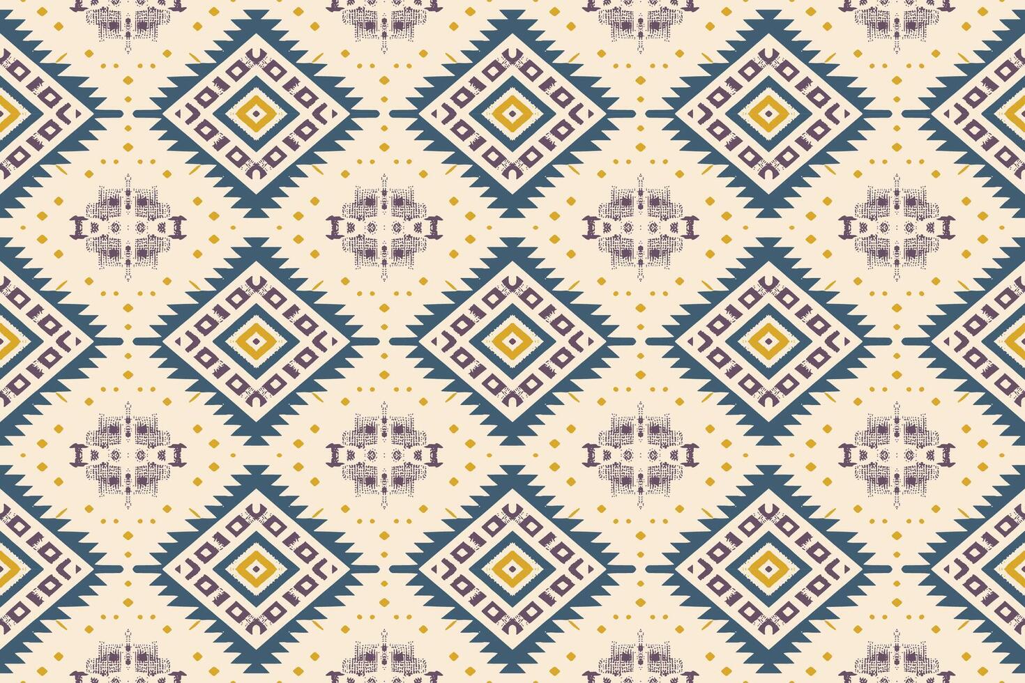 Ikat geometric ornament with diamonds. Ikkat. Seamless pattern. Aztec style. Tribal ethnic vector texture. Folk embroidery, Indian, Scandinavian, Gypsy, Mexican, African rug, wallpaper.