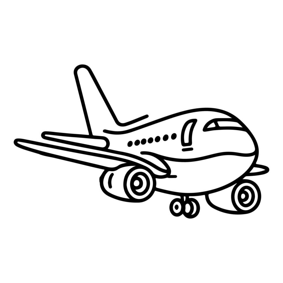 AI generated Airplane flat icon sign design outline doodle international travel vector illustration on white background