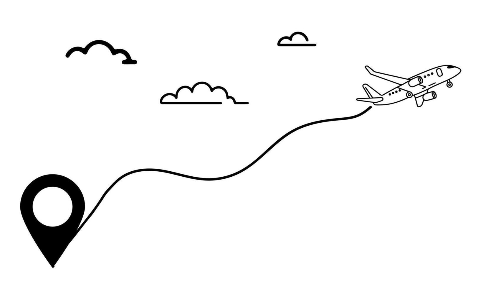 AI generated Airplane flat icon sign design outline doodle international travel vector illustration on white background