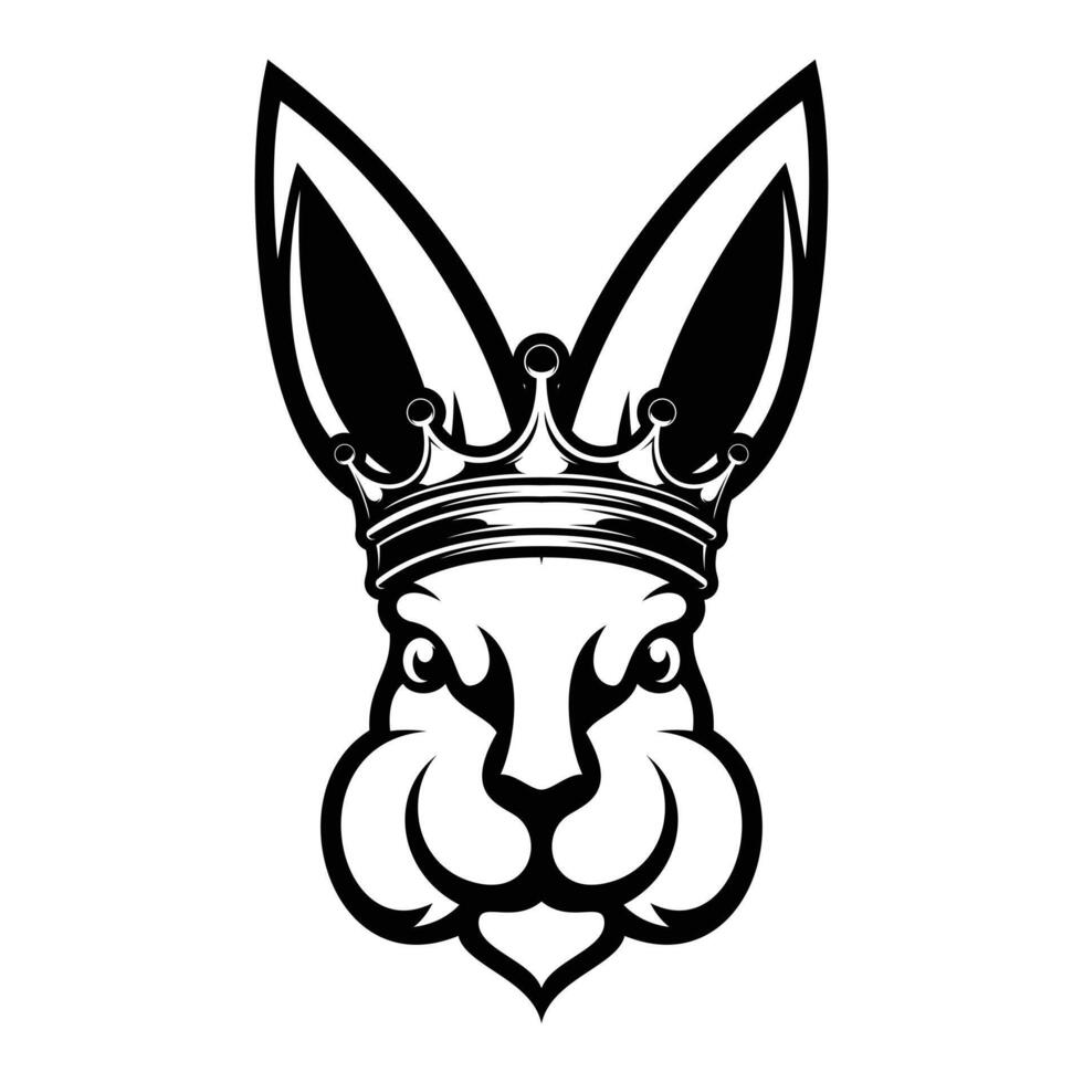 Rabbit King Outline Version vector