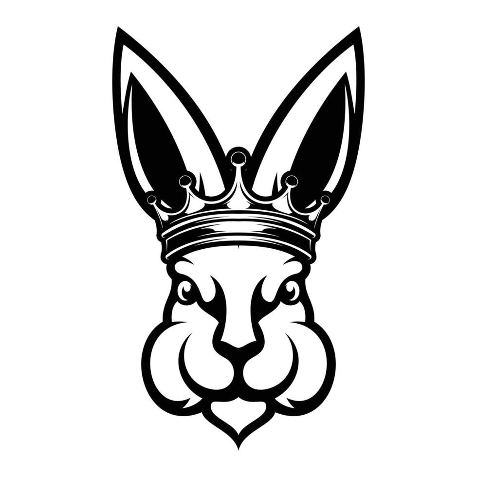 Rabbit King Outline Version vector