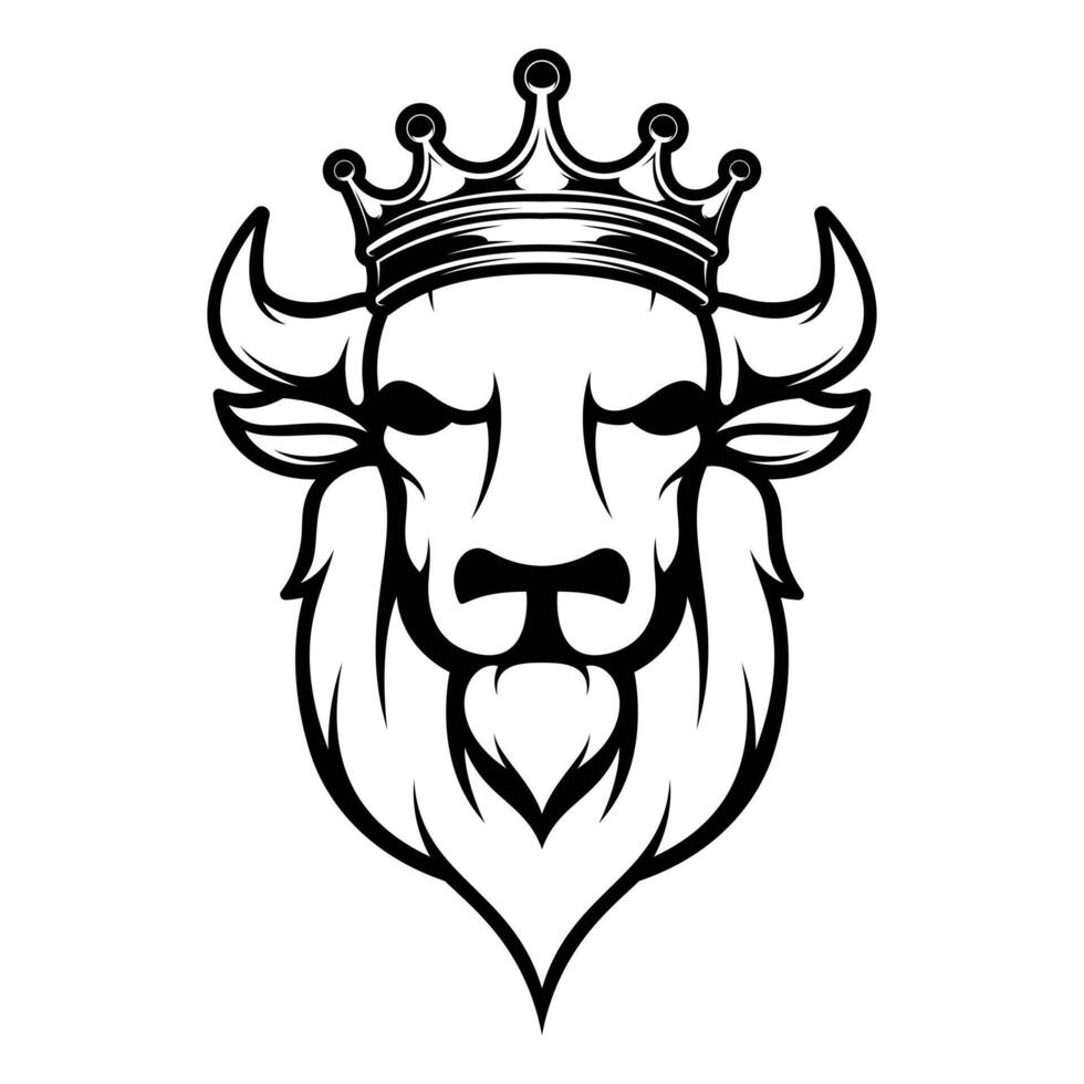 Buffalo King Outline Version vector