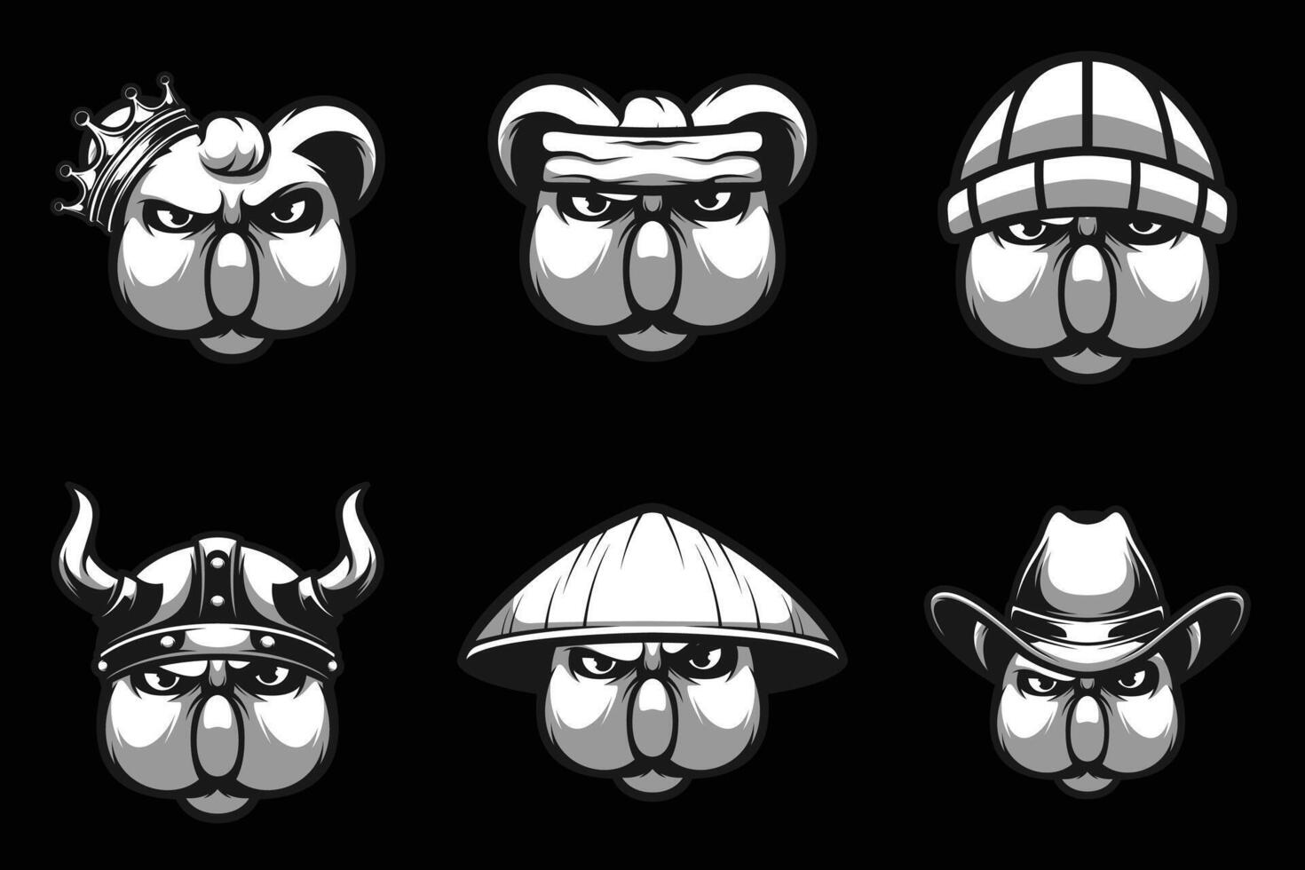 Koala Bundle Black and White vector