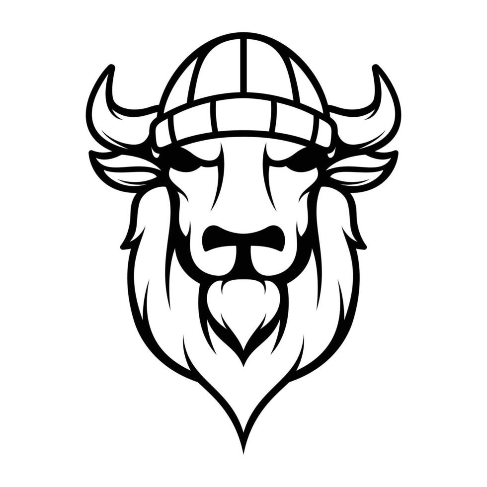 Buffalo Beanie Hat Outline Version vector