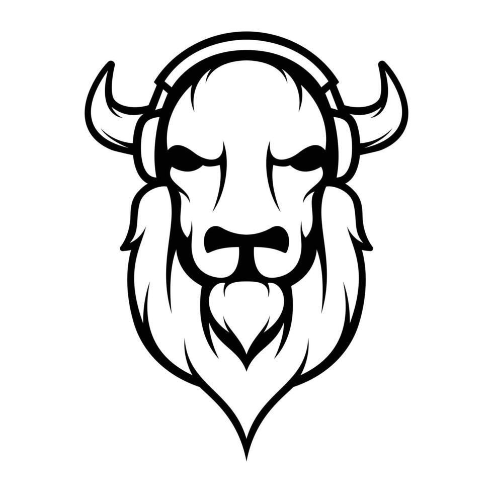 Buffalo Headphone Outline Version vector