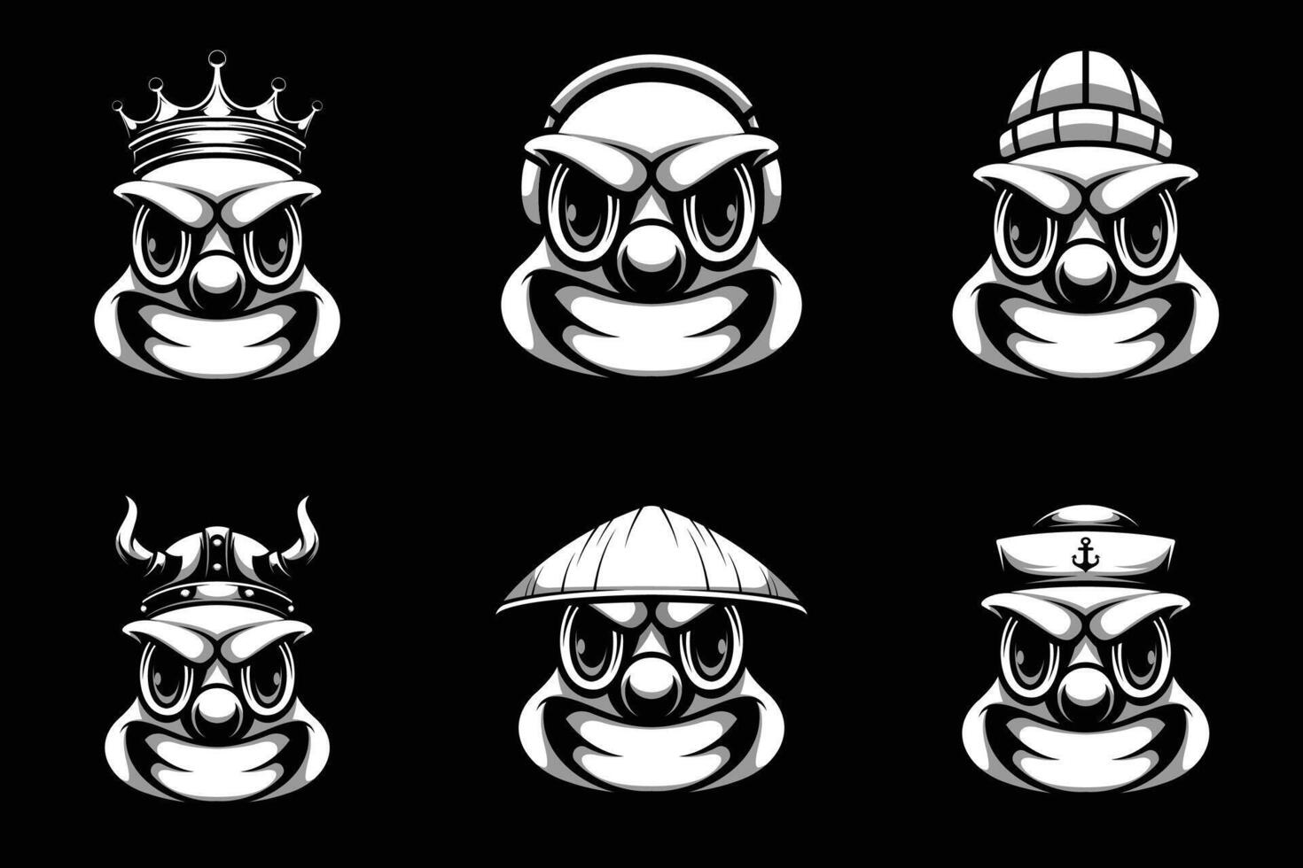 Clown Bundle Black and White vector