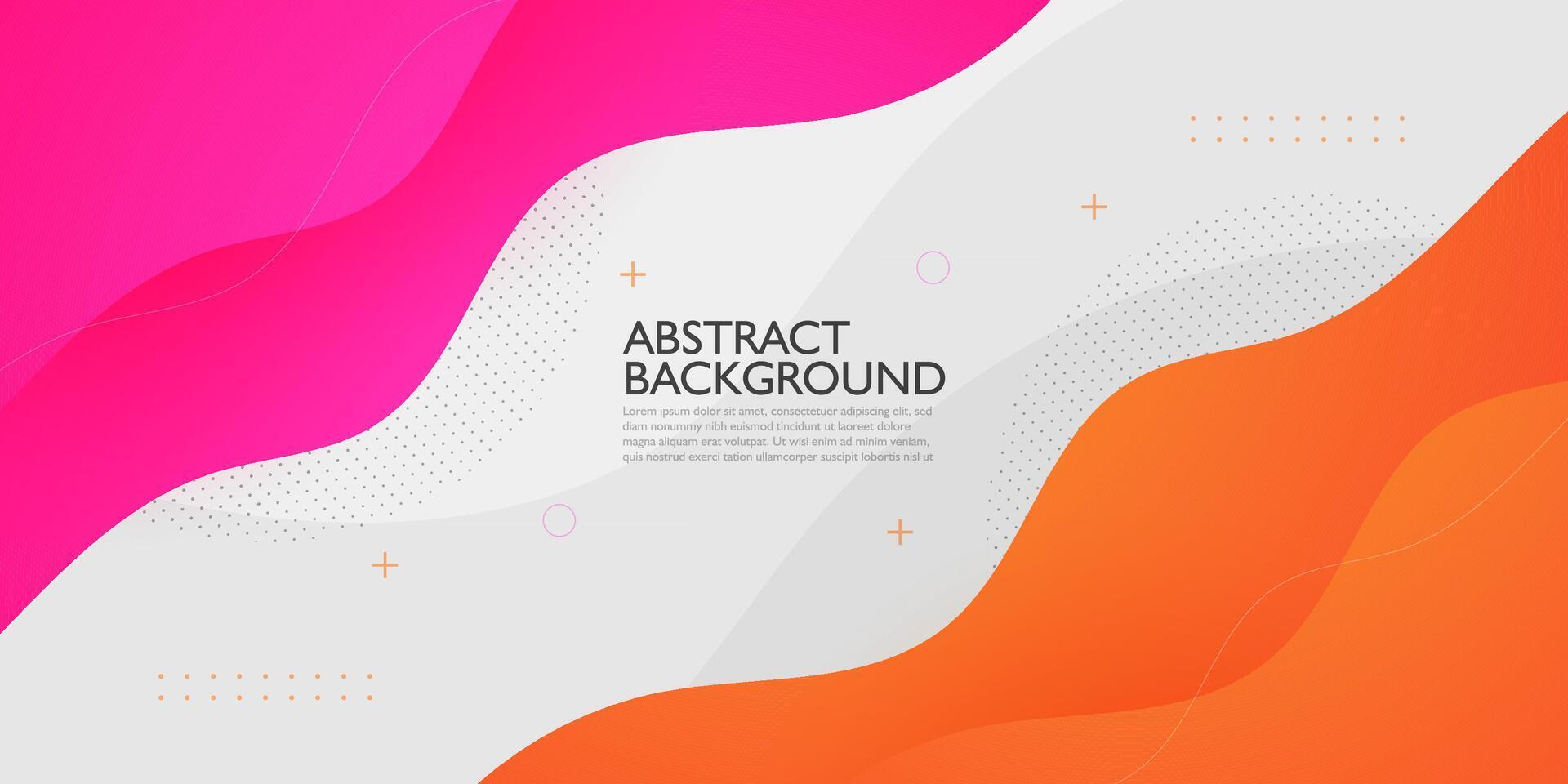 Pink and orange geometric business banner design. creative banner design with wave shapes and lines for template. Simple horizontal banner. Eps10 vector