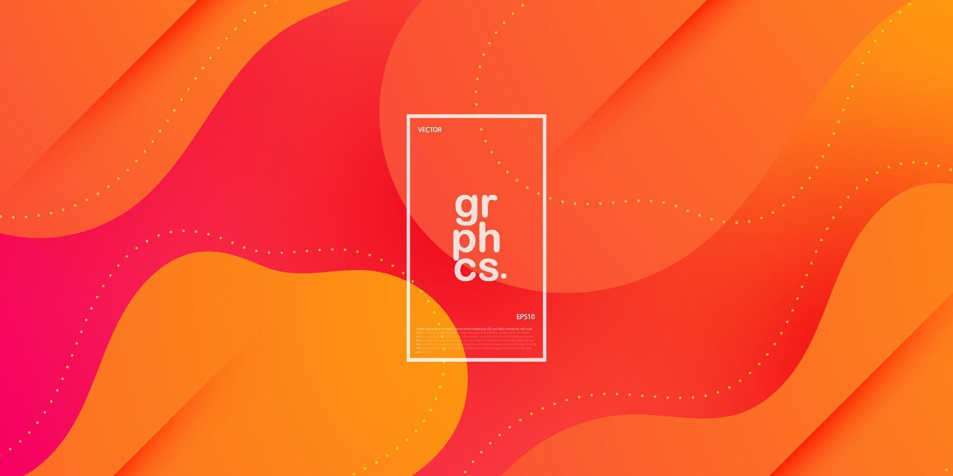Orange liquid geometric abstract background design. Creative banner design with fluid wave shapes and liquid lines for template. Simple background design. Eps10 vector