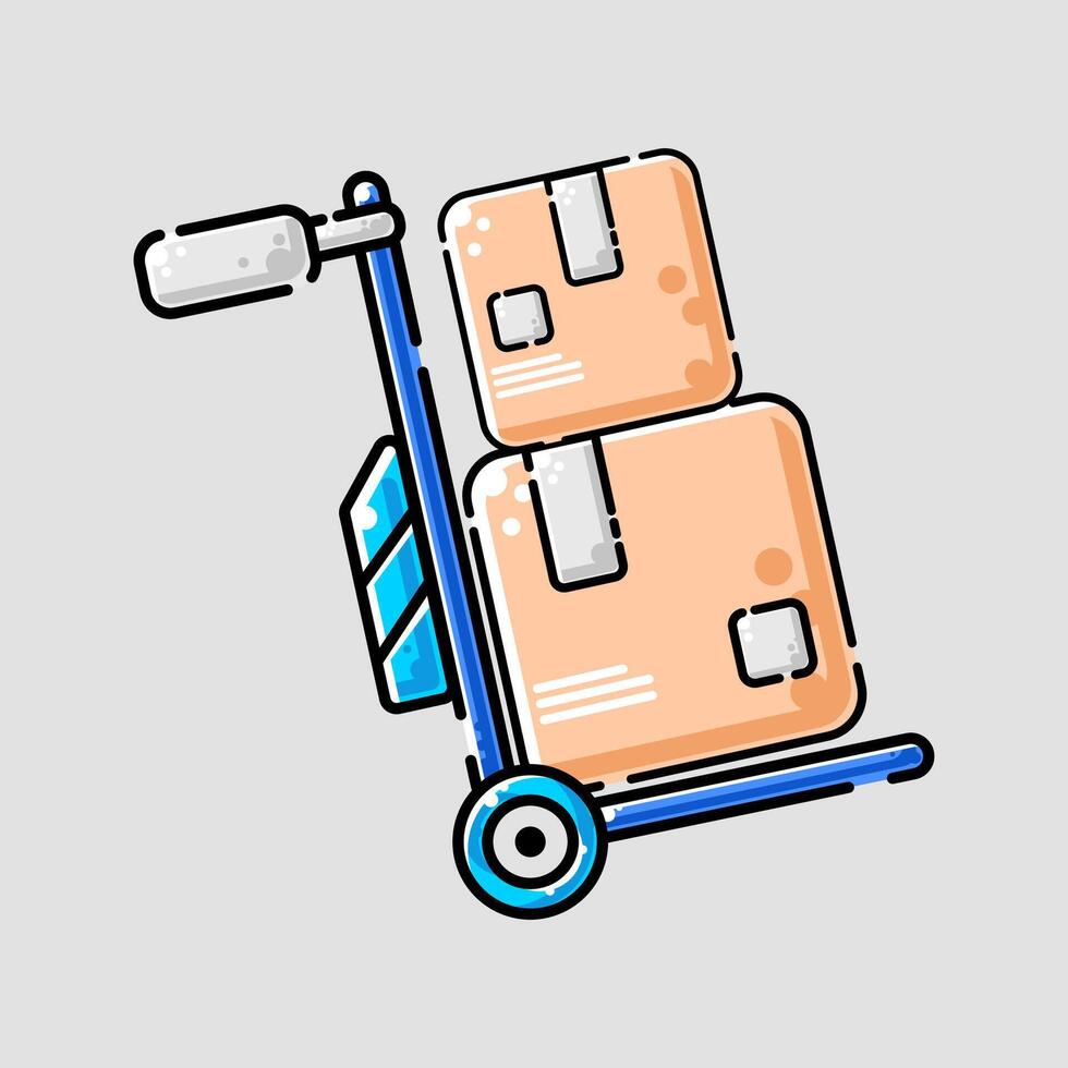 logistics trolley illustration vector