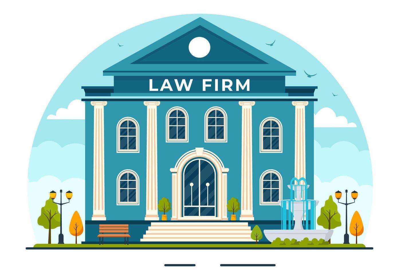 Law Firm Services Vector Illustration with Justice, Legal Advice, Judgement and Lawyer Consultant in Flat Cartoon Background Design