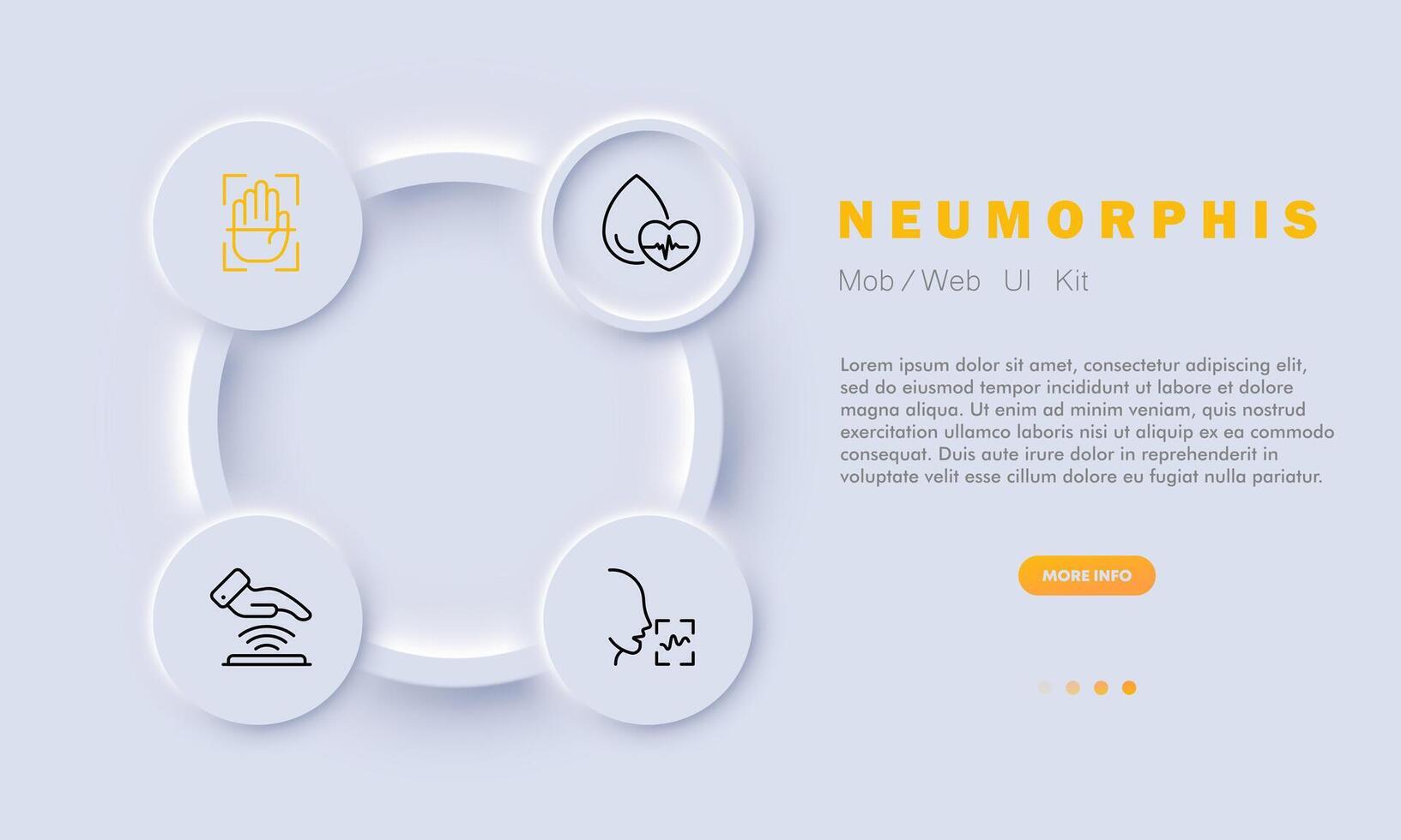 biométrico datos conjunto línea icono. seguridad, huella dactilar, escáner. retina, dedos, manos, rostro. neomorfismo estilo. vector línea icono para negocio y publicidad