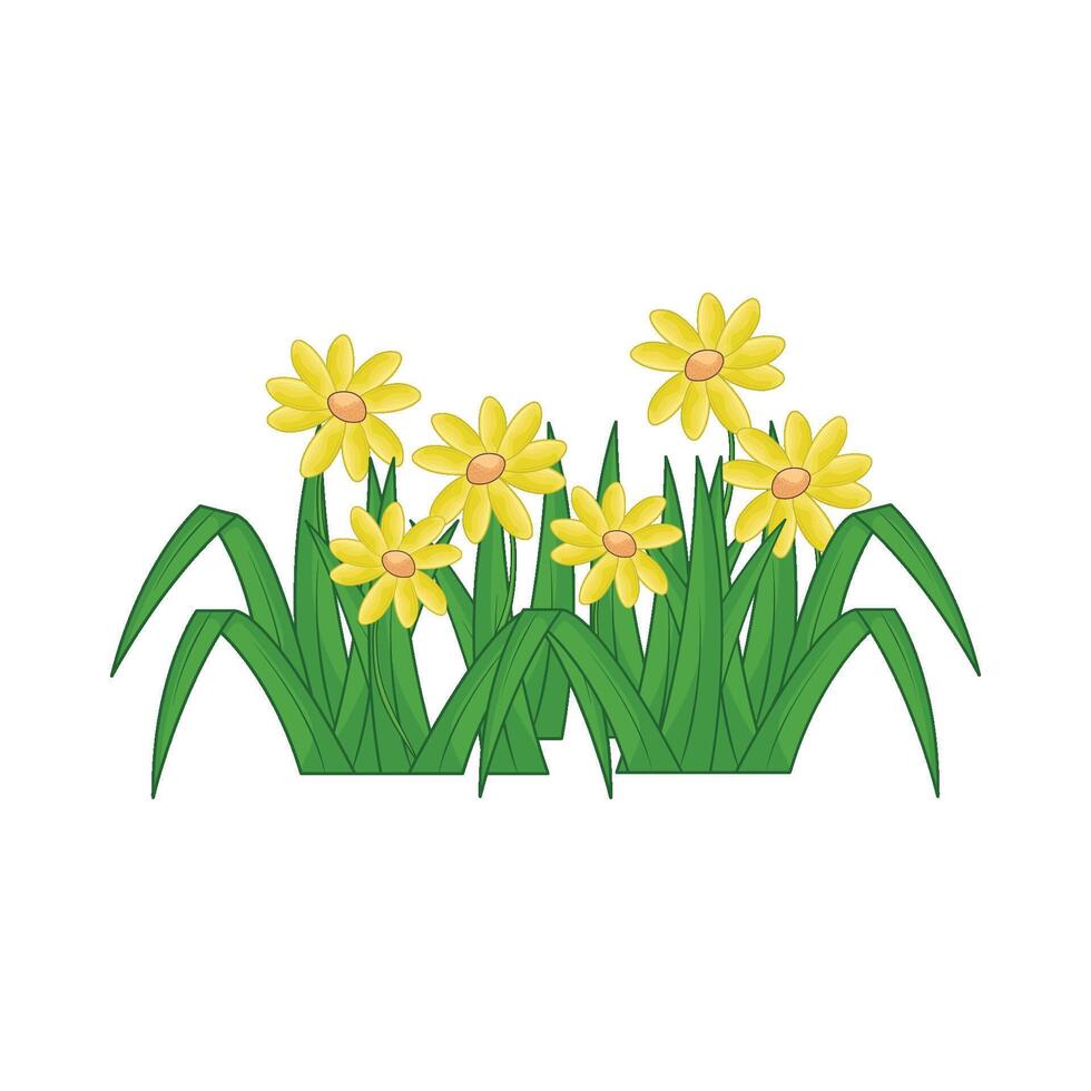 illustration of grass and flower vector