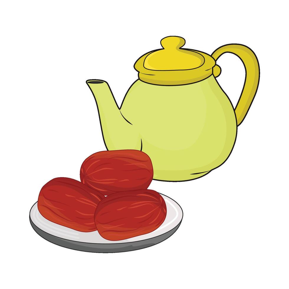 illustration of kurma with teapot vector
