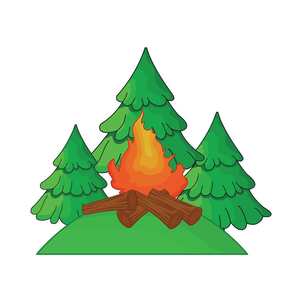 illustration of campfire vector