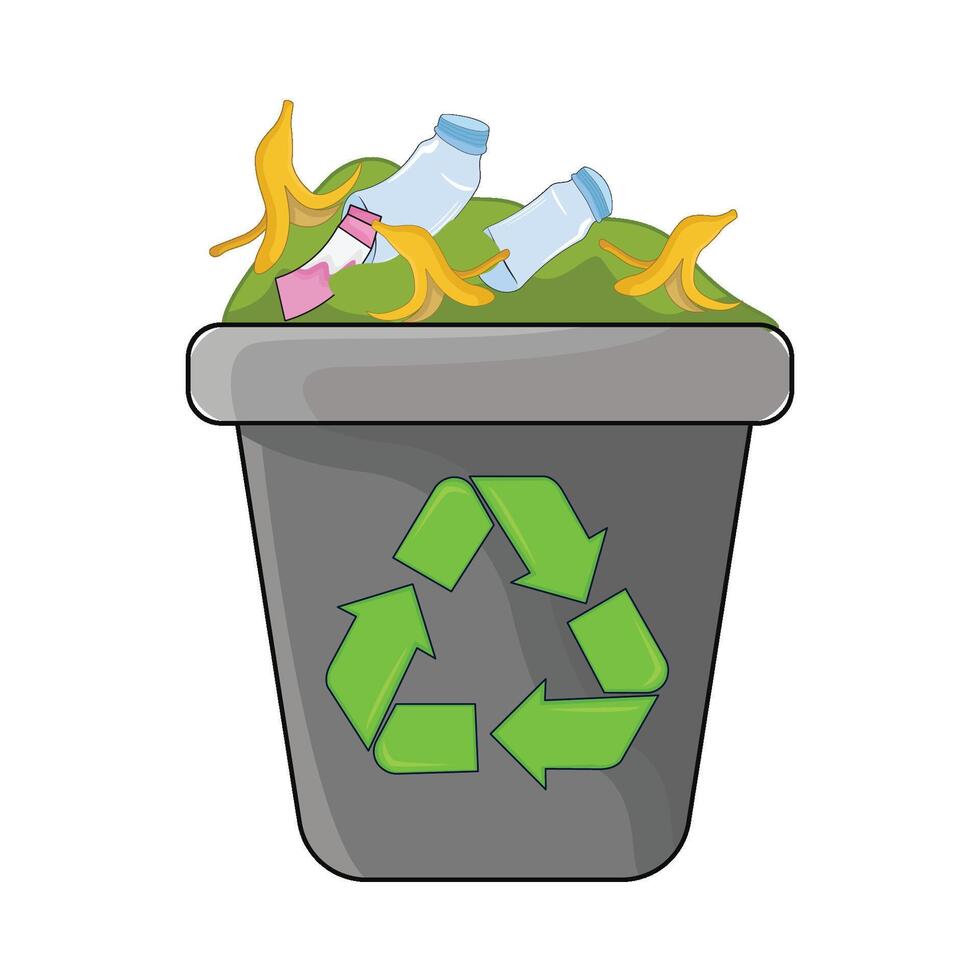 illustration of trash bin vector