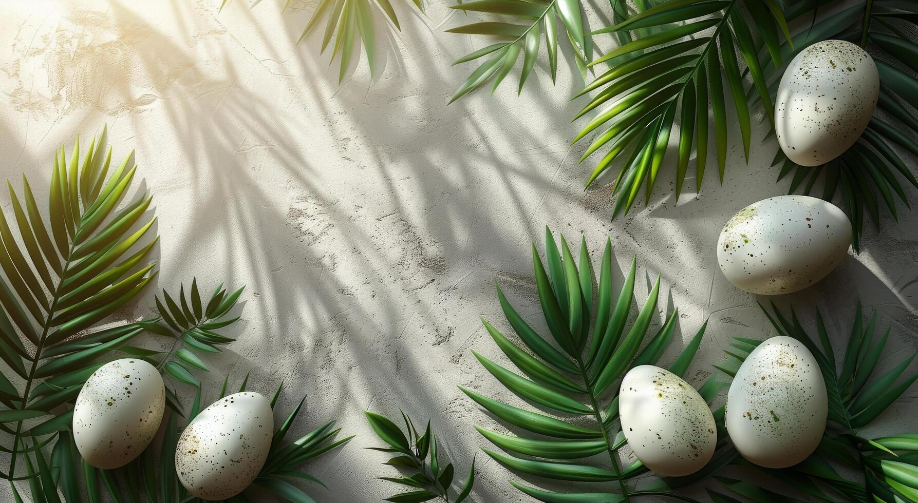 AI generated Eggs on Green Plant photo