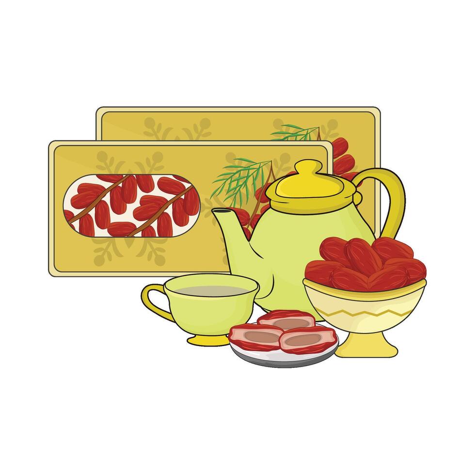 illustration of kurma with teapot vector