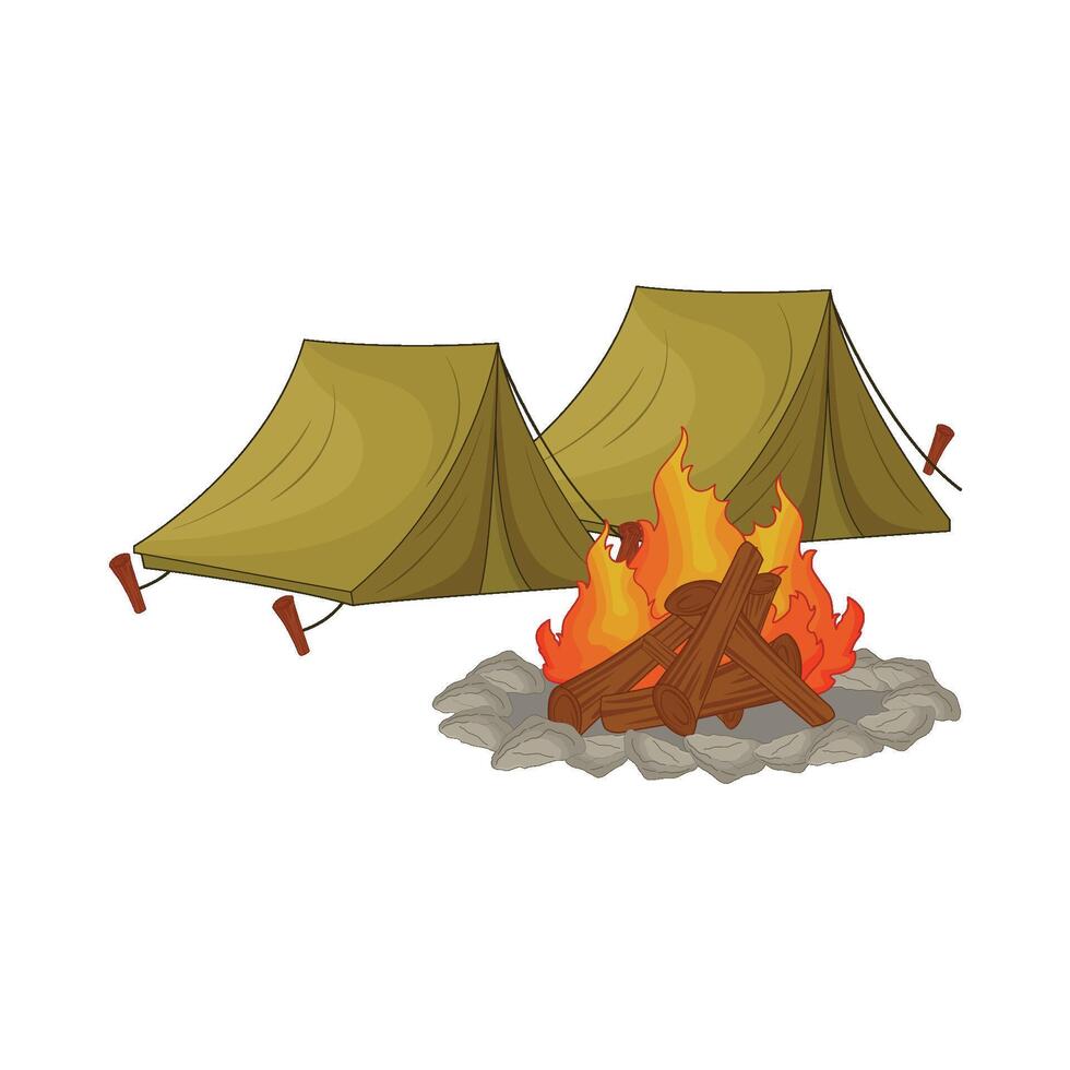 illustration of camping vector