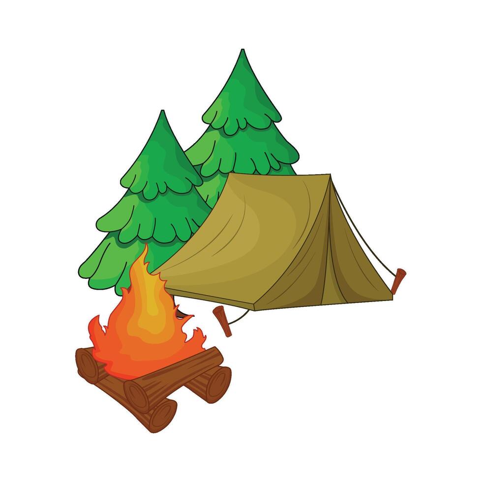 illustration of camping vector