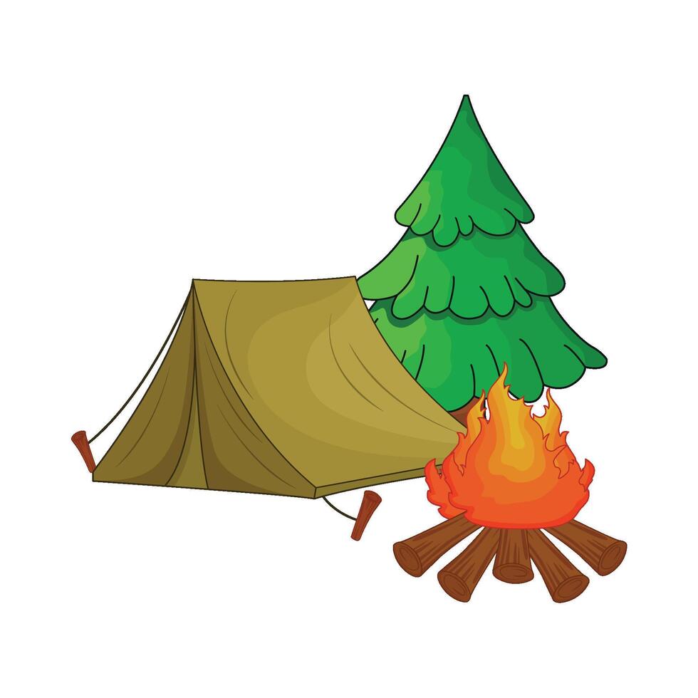 illustration of camping vector