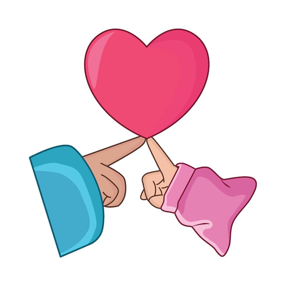 illustration of love with hand vector